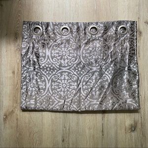 4 Decorative Grommet Curtain Panels in Taupe Damask